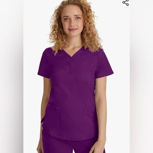 Purple Top M Medium Purple Yoga Label Healing Hands Scrub